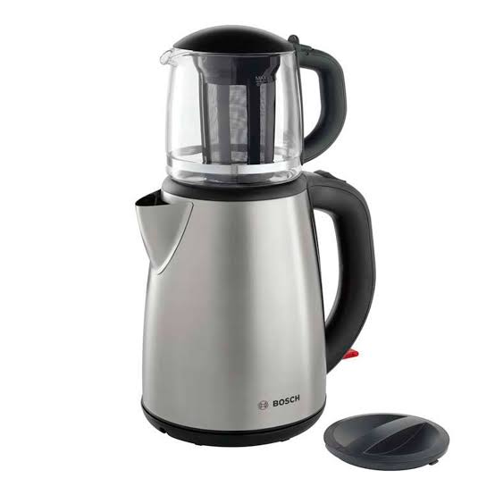 چای ساز بوش مدل TTA5603 | چای ساز استیل با قوری شیشه‌ای و توان 1800 وات